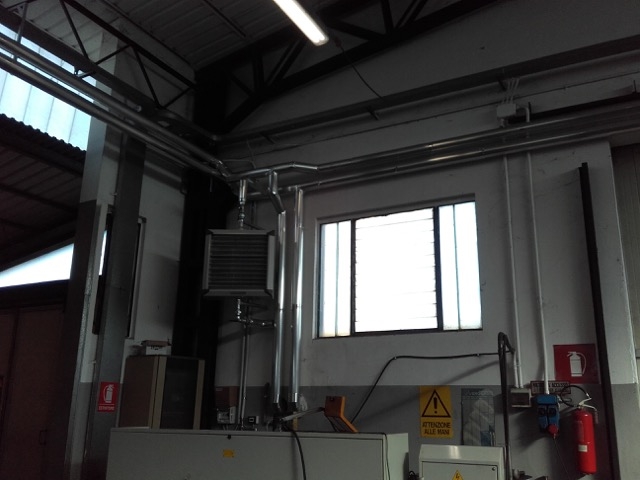 modulo riscaldamento presso officina meccanica